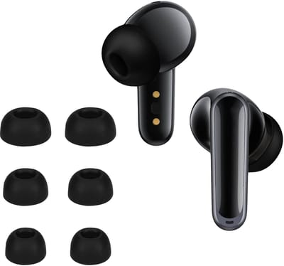 kwmobile 6x cover voor in-ear oortjes geschikt voor Anker Soundcore P40i / Soundcore P20i - Vervangende oordopjes van siliconen in zwart - 3 maten