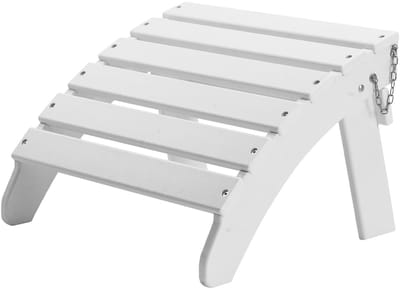 Voetenbank voor Adirondack Stoelen - Opvouwbare Voetensteun - HDPE Kunststof - 45 x 50 x 35 cm - Voor Buiten - Wit
