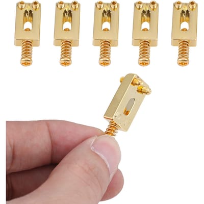 6 Pièces Sillets de Trémolo en Métal pour Pièces de Chevalet de Guitare Électrique avec Clé(argent)