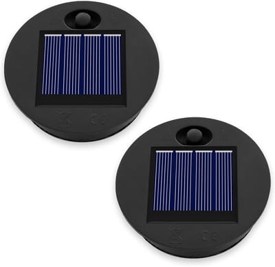 TOVBMUP Vervangende Zonnepanelen - 2-pack - 7 cm - Geschikt voor zonnelantaarns geschikt voor buiten - 1,2 V - 600 mAh - IP44 - Vervangende zonnelampmodule - warm wit licht - Geschikt voor tuinlantaarns en terrasverlichting
