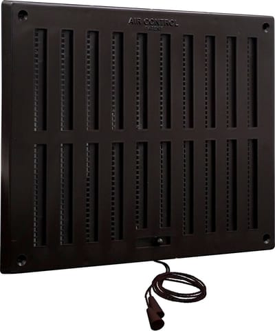 Schuifrooster afsluitbaar met vliegengaas 250x200mm, kunststof bruin (10"x8" m / 04)