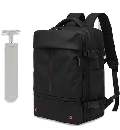 Dutchers® Vacuum Rugzak - Inclusief luchtpomp - 30 Liter - Handbagage - Laptoptas - 15,6 inch - Vliegtuig - Travel - Backpack - Reistas - Perfect voor op koffer - Reisrugtas - Waterafstotend