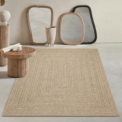 Mia´s Teppiche Kinsley Robuust binnen- en buitentapijt in natuurlijke jute-look, weerbestendig, geschikt voor terras - ShopVlot