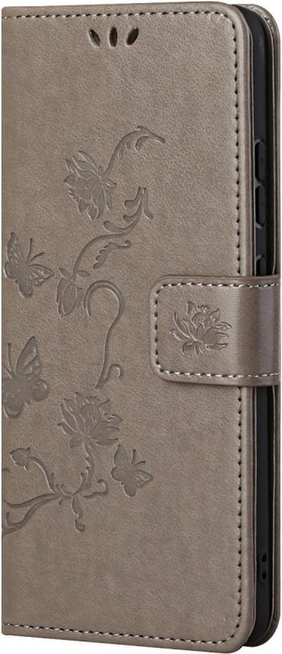 Coverup Bloemen & Vlinders Book Case - Geschikt voor OnePlus Nord CE 5G Hoesje - Grijs