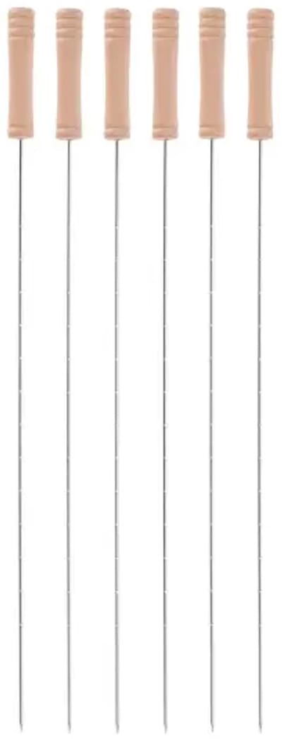 Barbecue spiezen vleespennen metaal 40 cm set van 6 stuks