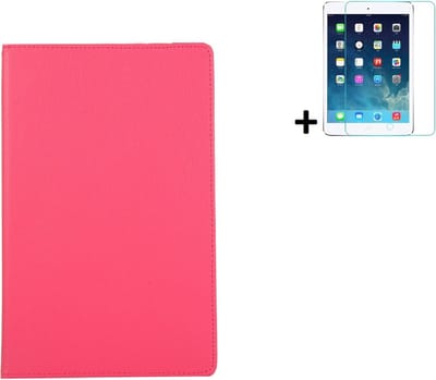 Hoesje iPad Pro 10.5 2017 - 10.5 inch - Hoesje iPad Air 3 10.5 2019 - iPad 10.5 Bookcase Hoes - Screen Protector iPad 10.5 - Roze Hoesje + Tempered Glass