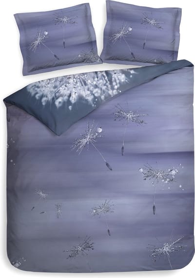 Heckettlane Hannia Dekbedovertrek - Lits-jumeaux - Katoensatijn - 240x200-220cm - Blauw