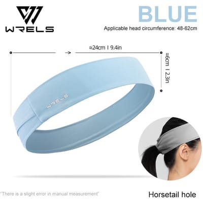 Bandeaux de sport doux et élastiques Wrels pour hommes et femmes - Salle de sport, Yoga, Course à pied, Bandeaux pour cheveux extensibles, Bandeaux anti-transpiration, Entraînement en extérieur bleu
