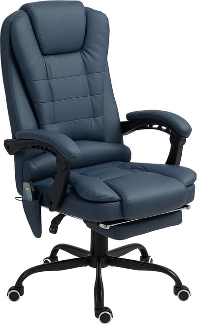 Vinsetto-Massagestuhl-Kunstleder, Schaumstoff-67B x 79T x 111-121H cm-Blau