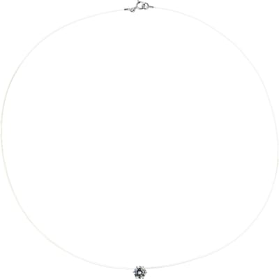 Solitaire ketting zirkoniumoxide 9 mm zilver 925 zilver transparant nylon