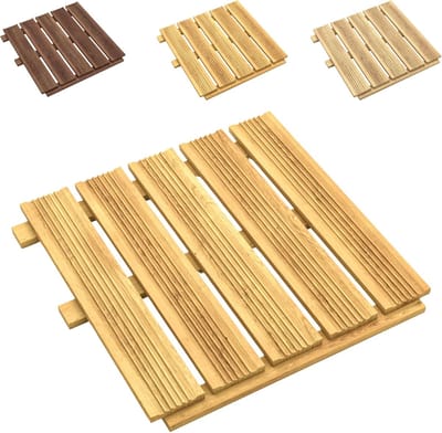 Houten Terrastegels - Balkonvloer Tuintegels - Buiten Leven - Geïmpregneerd Larikshout - 50x50 cm - Natuurlijk