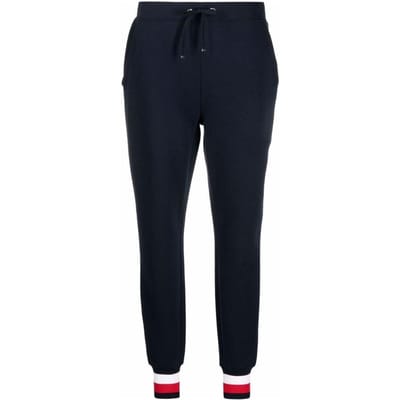 Tommy Hilfiger SS23 Jogging Tricoté Coupe Ajustée Finition Rayée Femme Jogging Bleu Marine WW0WW24970-403 XS black