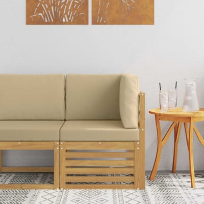 vidaXL - Buitenhoekbank - Massief - Acacia - Hout - Wit