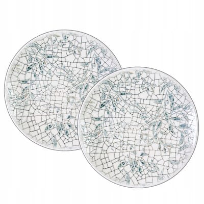 Wilmax Porseleinen Dinerborden Zee Blauw 25cm - Set van 2