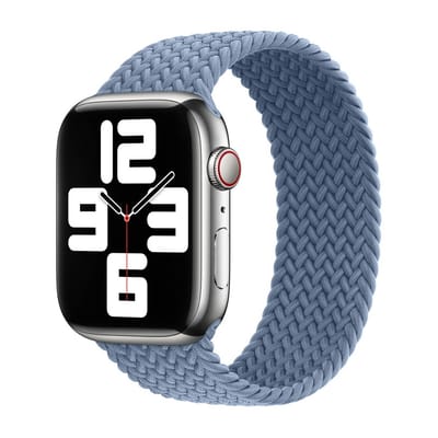 Apple Gevlochten solobandje voor de Apple Watch | 44/45/46/49 mm - Maat 2 - Slate Blue