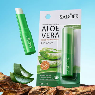 Sadoer Aloë Vera Lip Balm | 98% Aloe Vera Lippenbalsem | Lip Balm Pearl Shine | Lippenbalsem tegen droge lippen | Natuurlijk lippenbalsem | Hydraterende lippen | Lip protector | Lip stick | Aloe vera lippen verzorging