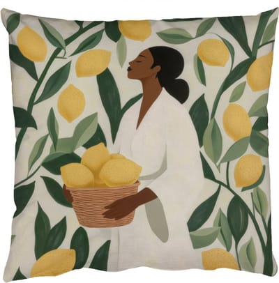 Sierkussens - Kussentjes Woonkamer - 50x50 cm - Vrouw - Mand - Citroenen - Bladeren
