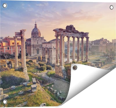 Gards Tuinposter Romeins Architectuur in Rome, Itali� - 50x40 cm - Tuindoek - Tuindecoratie - Wanddecoratie buiten - Tuinschilderij