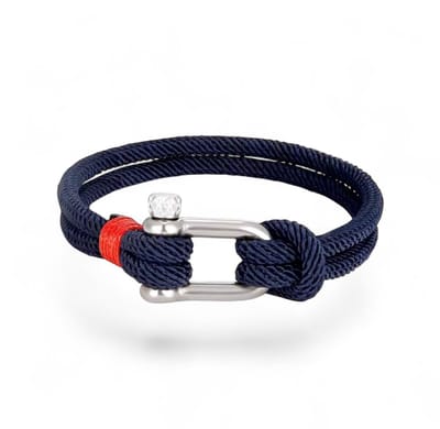 Heren Armband Blauw - Heren - Blauw Zilver - 19 cm