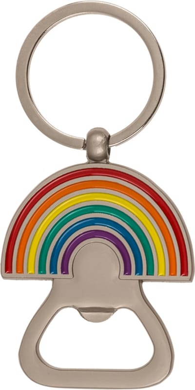 Regenboog Sleutelhanger met Flesopener – Vrolijk, Stevig & Altijd Handig