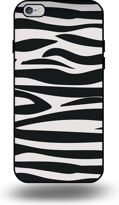 Smartphonica Telefoonhoesje geschikt voor iPhone 6/6s met zebra opdruk - TPU backcover case met zebra print design - Zwart Wit geschikt voor iPhone 6/6s