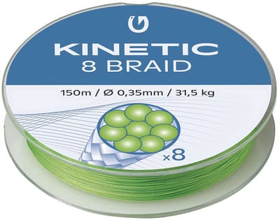 Kinetic Cyber 8 Gevlochten Vislijn 150 M Groen 0.300 mm