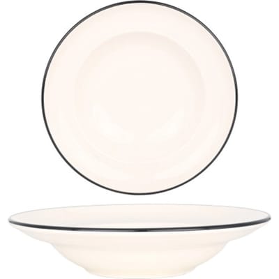 Bonna Pastabord - Linea Black - Porselein - 27 cm (400cc) - set van 2