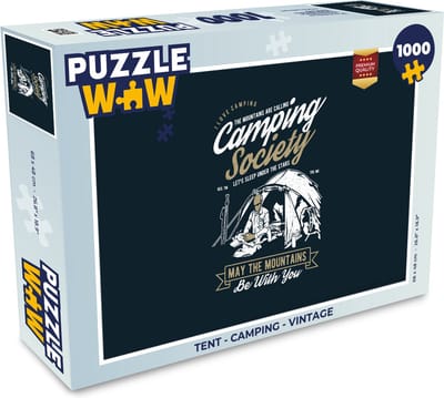 Puzzel Tent - Camping - Vintage - Legpuzzel - Puzzel 1000 stukjes volwassenen