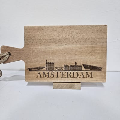 borrelplank beukenhout skyline Amsterdam 59 cm