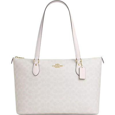 Coach Klassiek Logo Tote Bag Dames tote bags Krijtwit CW381-IMXU5 Basic Set (Bag+Dust Bag) white