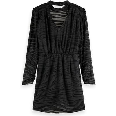 Scotch & Soda Mini Dress With Mock Neck Evening Black Maat: 34 | Mini Jurken Outlet | Dames | Zwart