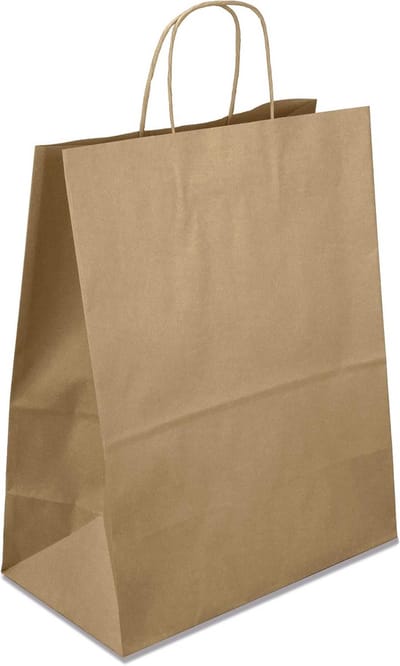 Kraft Papieren Draagtassen 400 stuks - Milieuvriendelijke Draagtassen voor Cadeaus en Aankopen 21x18x8cm