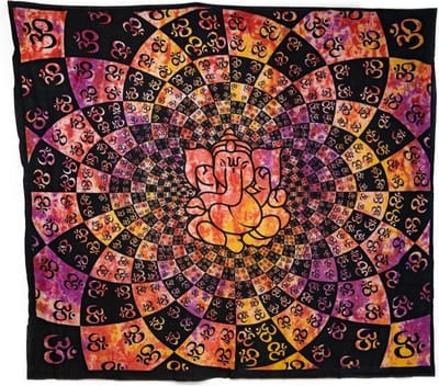 Authentiek Wandkleed Katoen Zittende Olifant met OHM (240 x 210 cm)