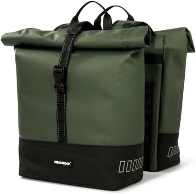 Dubbele Fietstas - Boodschappentas Fiets - Dagelijks Vervoer - Waterdicht Materiaal - 38 Liter - Groen