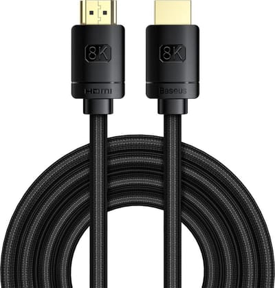 Baseus - kabel - HDMI 2.1 8K - 60 - Hz - 48 - Gbps / 4K - 120 - Hz / 2K - 144 - Hz - 3D - eARC - QMS - Dynamic - HDR - VRR - ALLM - 3 - m - zwart - (CAKGQ-L01)