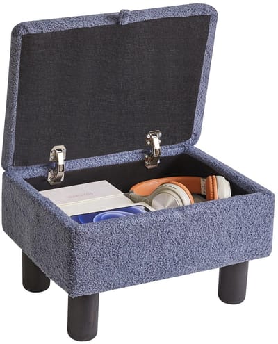 Unyqoos ® Multifunctionele Voetenbank met Verborgen Opbergruimte en Comfortabel Teddyoppervlak voor Woonkamer en Slaapkamer