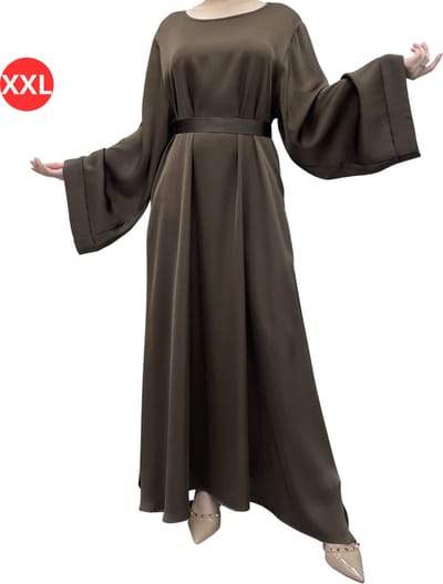 Bovista Islamitische Kleding - Abaya - Gebedskleding Dames - Alhamdulillah - Jilbab - Khimar - Vrouw - Donkerbruin - Maat XXL