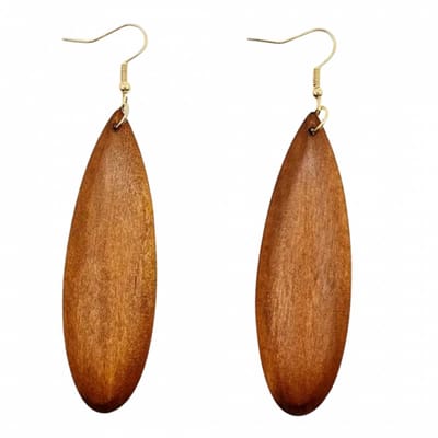 Zilver - bruine - oorbellen-Hout- goudkleurig -Luci - Charme Bijoux