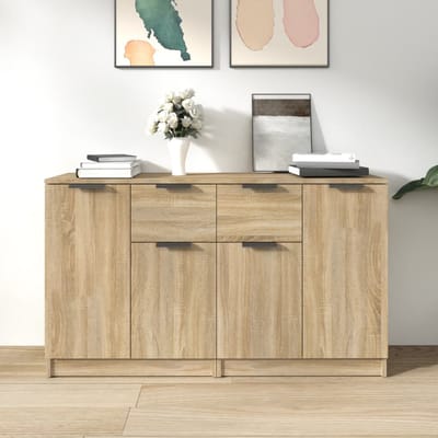 vidaXL - Dressoirs - 2 - st - 60x30x70 - cm - bewerkt - hout - sonoma - eikenkleurig
