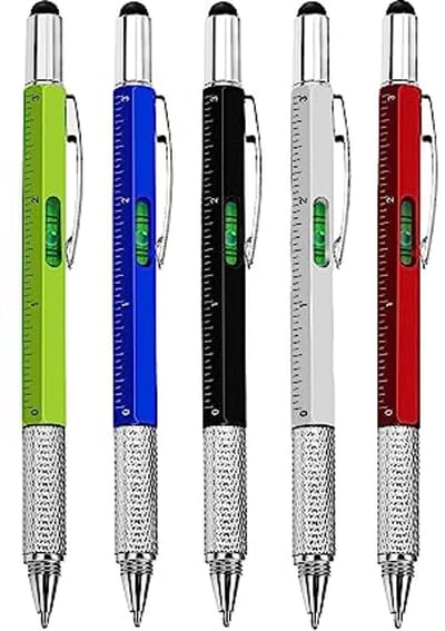 6 in 1 Multi Tool Balpen - Schroevendraaier, Heerser, Stylus en Waterpas
