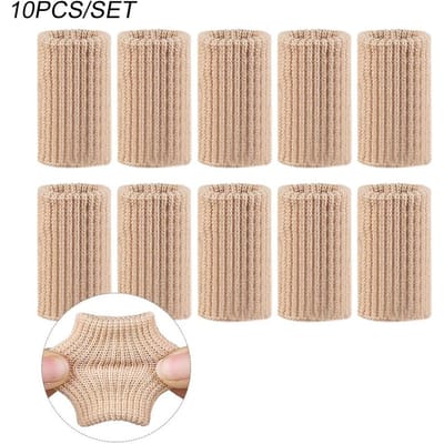10 Pièces Manches de Doigts Protecteurs Pour Soulagement de la Douleur Arthritique Attelle pour Doigt à Ressaut Support de Pouce beige