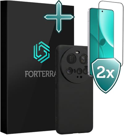 Hoesje Met 2x Screenprotector - Geschikt voor Xiaomi 15 Ultra - Sterk & Shockproof - Telefoon Hoes - Back Cover - Siliconen Case - Zwart