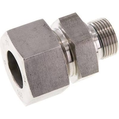 G 3/4'' Buitendraad x 25S RVS Rechte Snijring Koppeling met FKM Afdichting 400 Bar DIN 2353 - FL2S-MC-STFP-034G-25-S