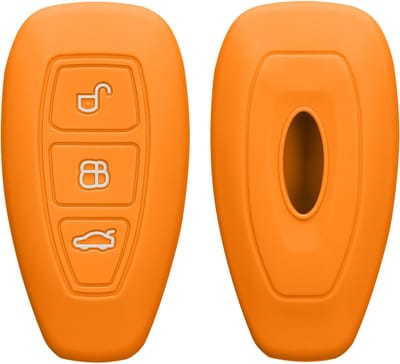 kwmobile autosleutel hoesje geschikt voor Ford 3-knops autosleutel Keyless Go hoes - TPU autosleutel behuizing - Beschermende auto sleutel case - Sleuteletui in fruitig oranje