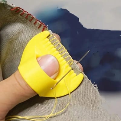 1 stuks Eenvoudig Naaigereedschap - Duurzame Plastic Rand Naaigids met 4 mm en 3 mm Afstand, Ergonomisch Handvat en Glad Oppervlak voor Nauwkeurig Handnaaien 4MM geel