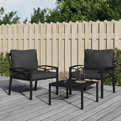 Tuinstoel met Kussens - Buitenstoel Terras - Ontspannen in de tuin - Stevig staal gepoedercoat
