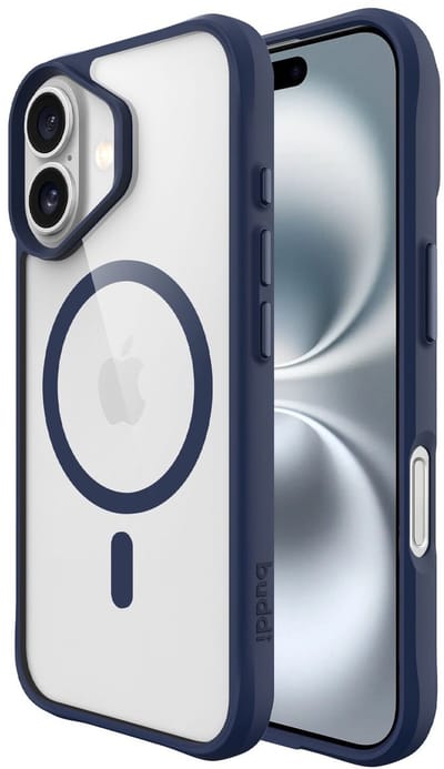Buddi Hybrid - Hoesje Geschikt voor Apple iPhone 16 - Compatibel met MagSafe - Back Cover met Magneet - Magnetische Beschermhoes - Transparant Blauw