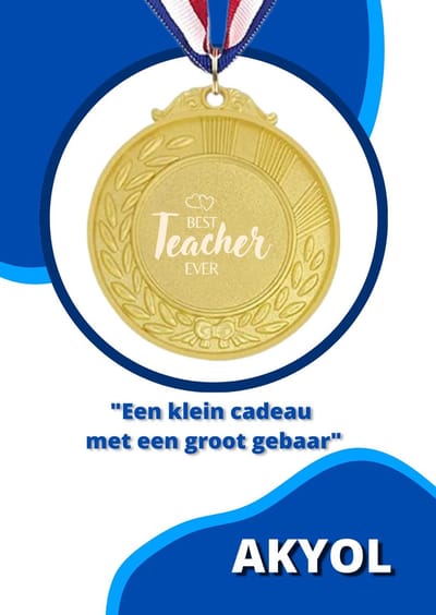 Akyol - beste leraar ooit medaille goudkleuring - Leraar - familie - cadeau