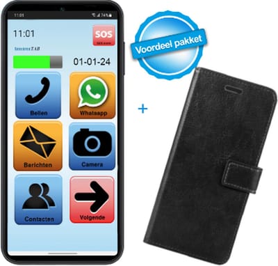 SeniorenTAB S616 Senioren Smartphone 128GB - 6,7 inch - op basis van Samsung - inclusief beschermhoes