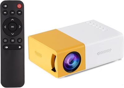 Draagbare mini LED projector met geïntegreerde speaker, afstandsbediening en HD/AV/USB-aansluitingen voor thuisbioscoopervaring